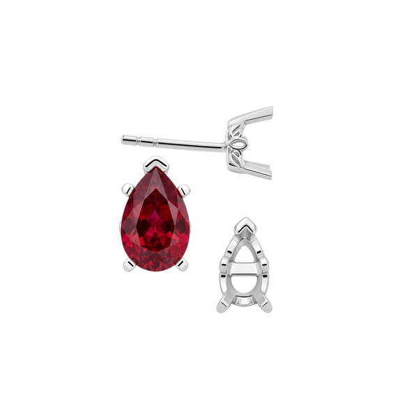 Pear Shape V-End Filigree Earrings with Push Post