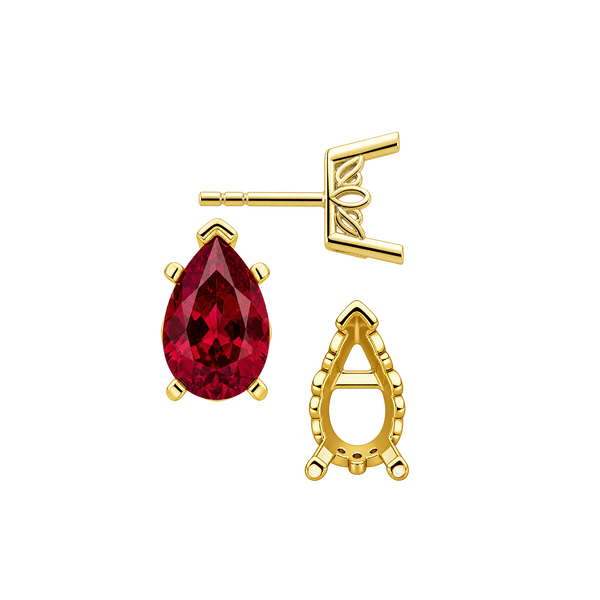 Pear Shape V-End Filigree Earrings with Push Post