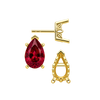 Pear Shape V-End Filigree Earrings with Push Post