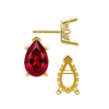 Pear Shape V-End Filigree Earrings with Push Post