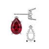 Pear Shape V-End Filigree Earrings with Push Post
