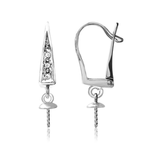 ITI NYC Click-In Leverback with Diamonds and 4 mm Cup Dangle (21 x 11 mm)