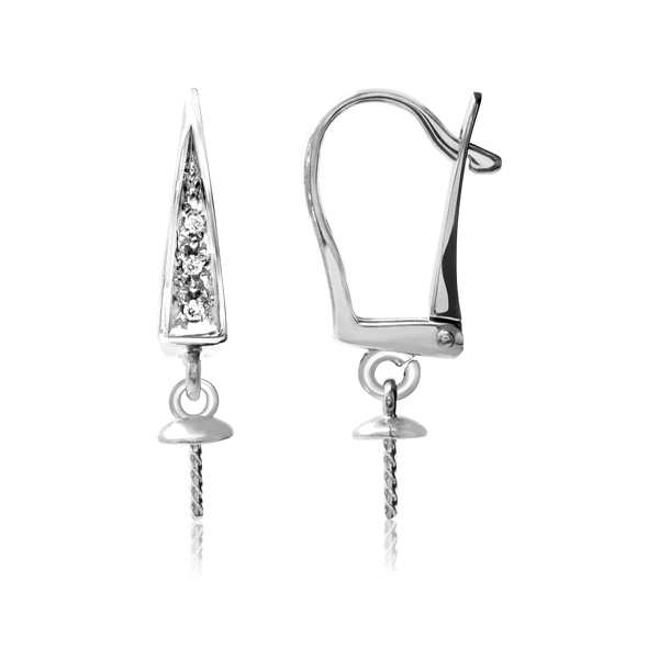 ITI NYC Click-In Leverback with Diamonds and 4 mm Cup Dangle (21 x 11 mm)