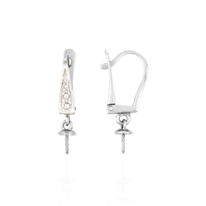 ITI NYC Click-In Leverback with Diamonds and 4 mm Cup Dangle (21 x 11 mm)