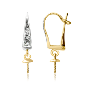 ITI NYC Click-In Leverback with Diamonds and 4 mm Cup Dangle (21 x 11 mm)