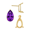 Pear Shape V-End Basket Earrings with Push Post