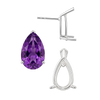 Pear Shape V-End Basket Earrings with Push Post