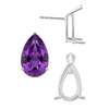Pear Shape V-End Basket Earrings with Push Post