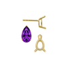 Pear Shape V-End Basket Earrings with Push Post
