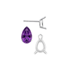 Pear Shape V-End Basket Earrings with Push Post