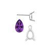 Pear Shape V-End Basket Earrings with Push Post