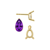 Pear Shape V-End Basket Earrings with Push Post