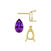 Pear Shape V-End Basket Earrings with Push Post