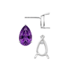 Pear Shape V-End Basket Earrings with Push Post