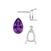 Pear Shape V-End Basket Earrings with Push Post
