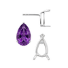 Pear Shape V-End Basket Earrings with Push Post