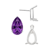 Pear Shape V-End Basket Earrings with Push Post