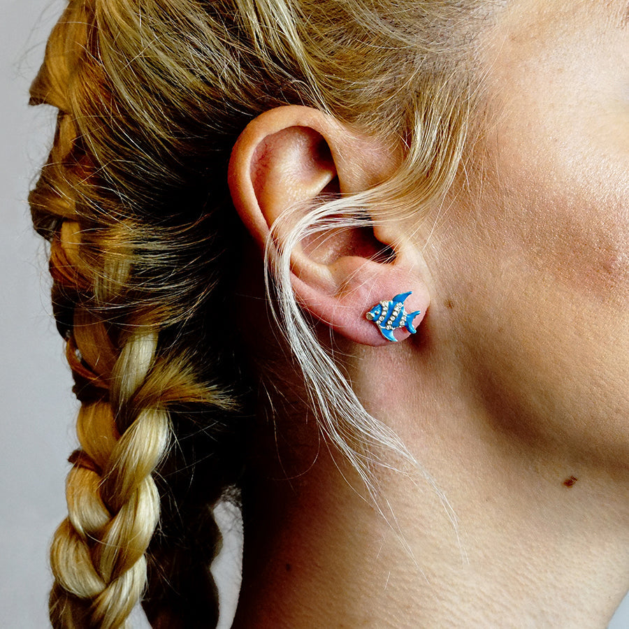 Aqua Fish Earrings