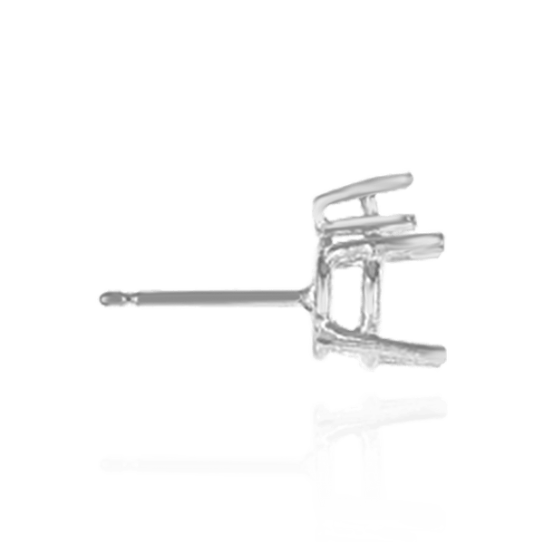 ITI NYC Round Four Prong Basket Earrings with One Accent