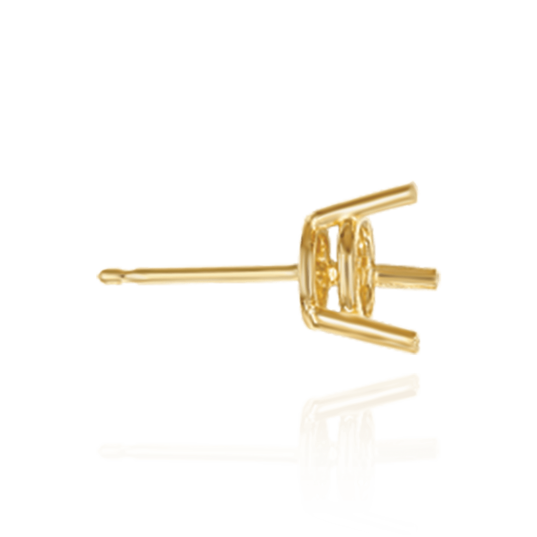 14K Gold, 18K Gold, Platinum ITI NYC Round Three-Prong Basket Earrings