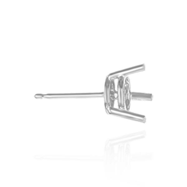 Round Three-Prong Basket Earrings with Push Post