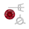 Round Three-Prong Basket Earrings with Push Post