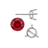 Round Three-Prong Basket Earrings with Push Post