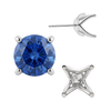Round Four Prong Fancy Earring with Push Post