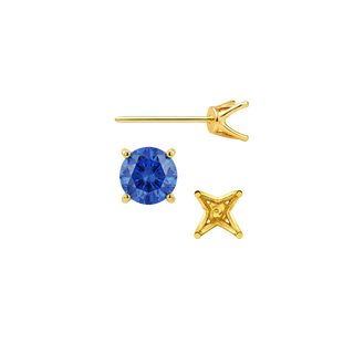Round Four Prong Fancy Earring with Push Post