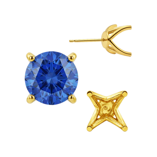 Round Four Prong Fancy Earring with Push Post