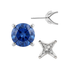 Round Four Prong Fancy Earring with Push Post