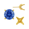 Round Four Prong Fancy Earring with Push Post