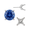 Round Four Prong Fancy Earring with Push Post