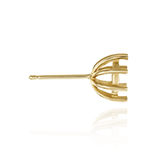Round Eight Prong Earrings with Push Post