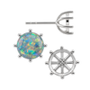 Round Eight Prong Earrings with Push Post
