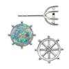 Round Eight Prong Earrings with Push Post