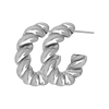 Twist Rope Hoop Earrings in Sterling Silver