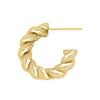 Solid Twist Rope Hoop Earrings in 14K Gold