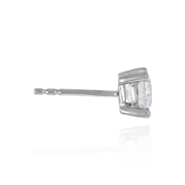 Round Four Prong Basket Earrings with CZ