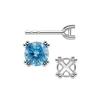 Round Four Prong Twin Wire Earrings with Push Post