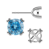Round Four Prong Twin Wire Earrings with Push Post
