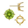 Round Four Prong Filigree Earrings with Push Post
