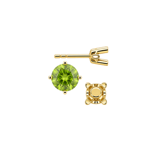 Round Four Prong Filigree Earrings with Push Post