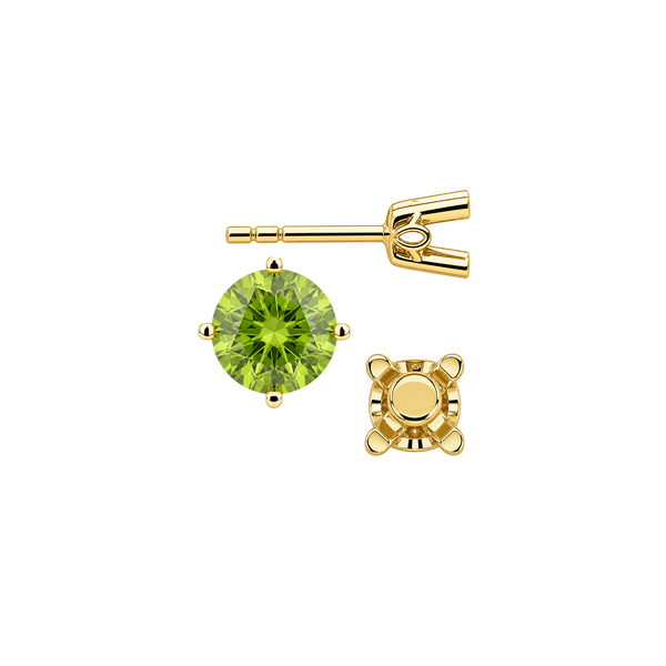 Round Four Prong Filigree Earrings with Push Post