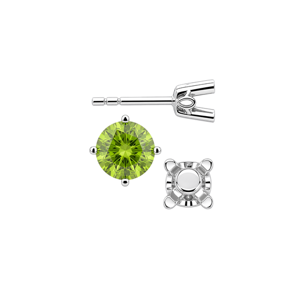 Round Four Prong Filigree Earrings with Push Post