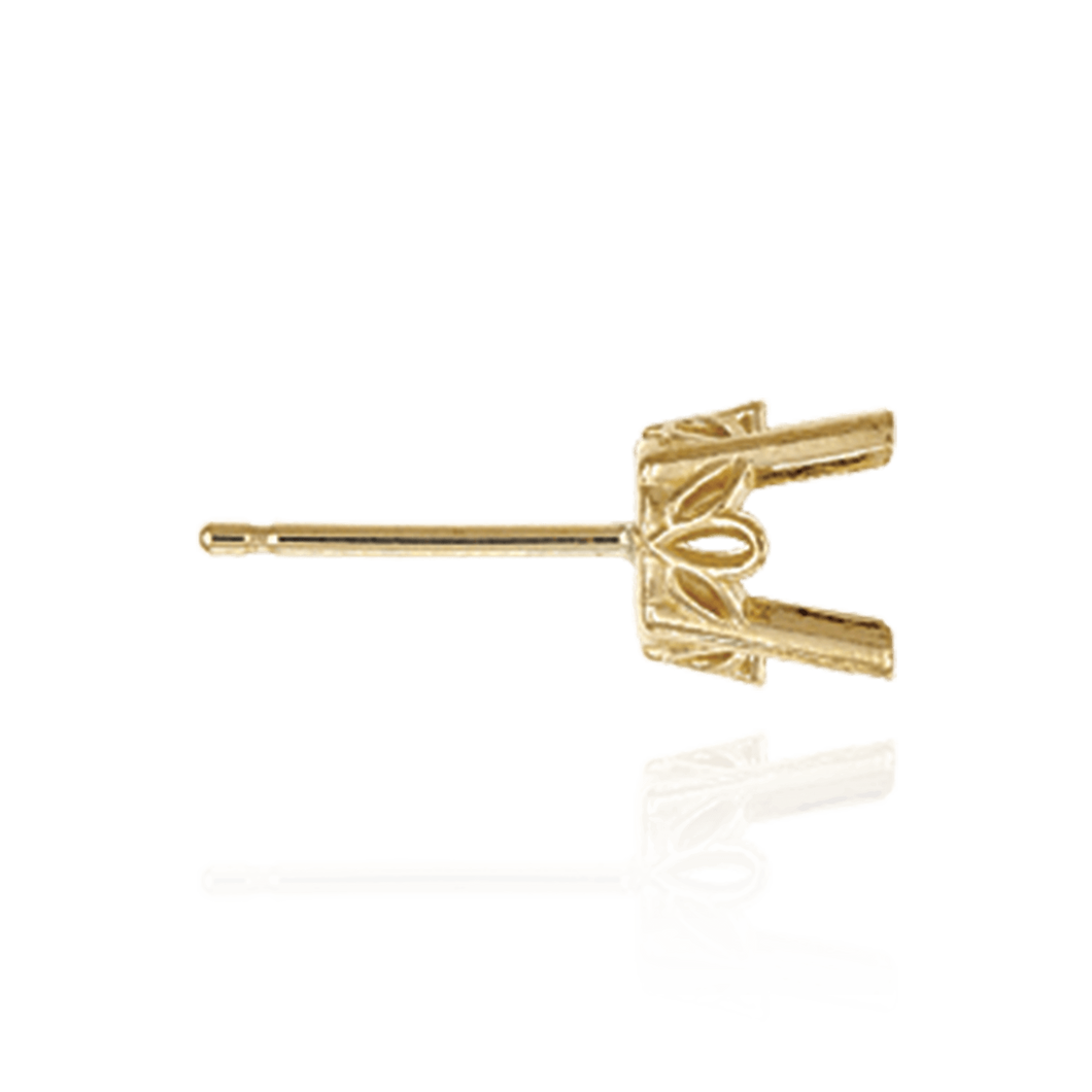 14K Gold ITI NYC Round Four Prong Filigree Earrings