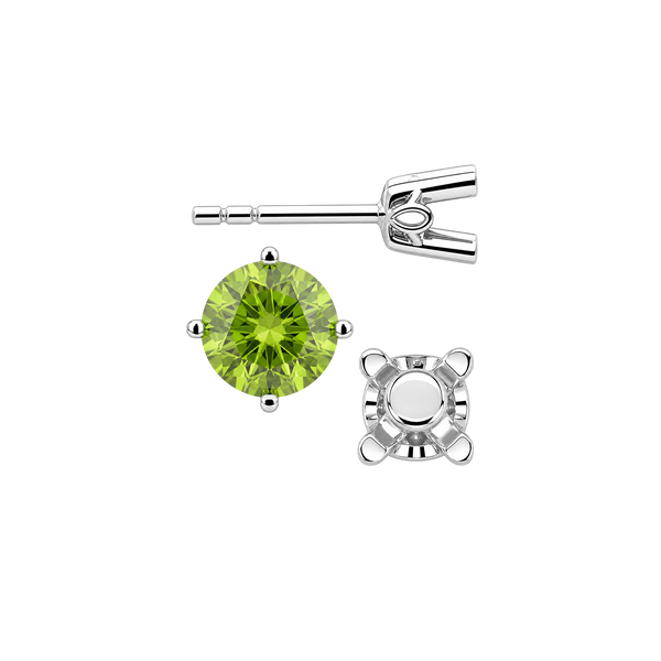 Round Four Prong Filigree Earrings with Push Post