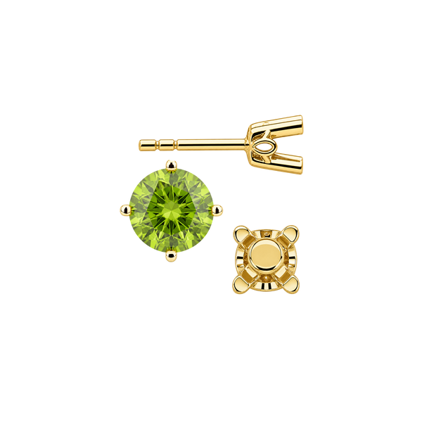 Round Four Prong Filigree Earrings with Push Post