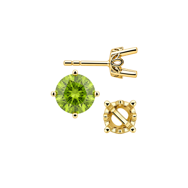 Round Four Prong Filigree Earrings with Push Post