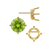 Round Four Prong Filigree Earrings with Push Post